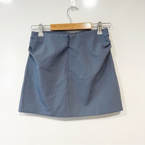 Zara Blue Ruched Mini Skirt - Picture 7 of 13